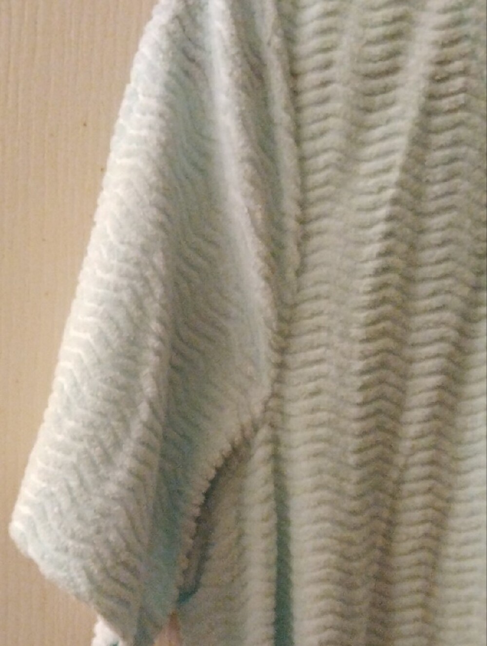 Light Aqua Button-Front Knit House Coat - Picture 7 of 11
